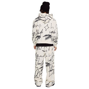 Survêtement unisexe imprimé personnalisé en tissu polaire de coton avec sweat à capuche et pantalon de survêtement pour la saison d'hiver - Product Image 5