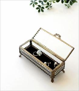 Collection Vintage la plus vendue bordure en laiton fini or Rectangle biseauté boîte de rangement en verre pour l'utilisation à des fins de mariage à domicile - Product Image 1