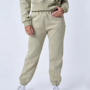 Ensemble 2 pièces pour femme, style nouveau, logo personnalisé brodé, sweat-shirt à capuche en molleton à manches longues et pantalon de jogging, coupe classique, couleur unie, hiver - Product Image 4