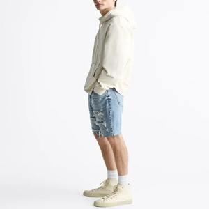 Styles 2024 Custom Logo Cotton Women <b>Jeans</b> Shorts With Pockets Solid Color Soft Loose Summer Women Shorts - Product Image 4