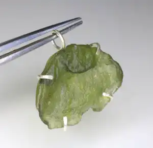 Mặt Dây Chuyền Moldavite Mặt Dây Chuyền Bạc Sterling 925 Đá Quý Moldavite Mặt Dây Chuyền Bạc Khảm Thủ Công