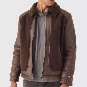 Chaqueta de Cuero de Piel de Oveja Ecológica de Talla Grande, Estilo Urbano, Cuello Alto, Calidad Superior, Gran Personalidad, para Hombre - Product Image 1
