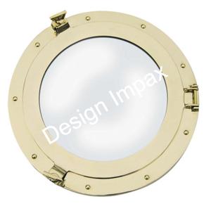 Espejo de ojo de buey de latón Forma redonda Espejo de tocador montado en la pared de lujo Alta Calidad exclusiva Barco náutico Espejo de ojo de buey Venta caliente - Product Image 6