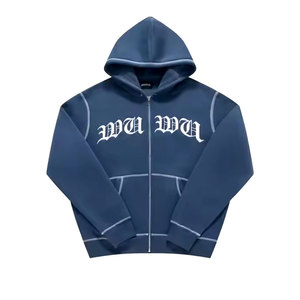 เสื้อมีฮู้ดผ้าฟลีซผ้าฝ้าย100% โอเวอร์ไซส์สำหรับผู้ชายและผู้หญิง2024 OEM โลโก้ตามสั่ง - Product Image 4