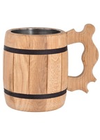Handgefertigter Umweltfreundlicher Holz-Trinkbecher Bierkrug für Zuhause, Hotel & Restaurant - Modernes Weihnachts-Handwerk aus Indien