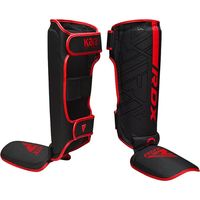 Protections de tibia RDX MMA de qualité supérieure en cuir Mayahide F6, protection professionnelle, ajustement universel, finition mate.