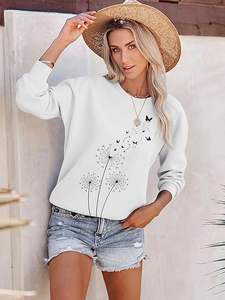 Sudadera sencilla de manga larga para mujer, material grueso y suave, perfecta para la comodidad durante todo el día - Product Image 4