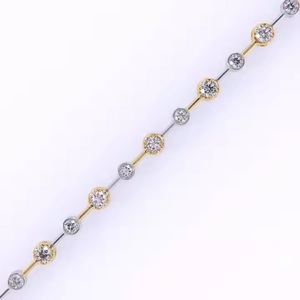 Pulsera de tenis de alta calidad Diamante vinculado con VVS Chapado en plata 18K Oro amarillo Regalo para ella - Product Image 3