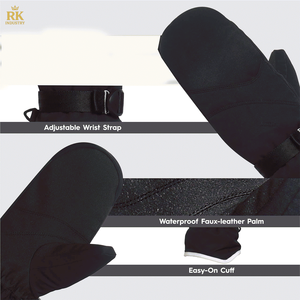 Gants de ski en cuir unisexes de mode canadienne pour enfants, gants de sport isolés pour l'hiver en plein air, gants de randonnée imprimés pour la neige - Product Image 5