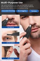 Tondeuse électrique multifonction à double lame pour le nez et les oreilles, grattoir à sourcils avec chargeur USB, utilisation en voyage
