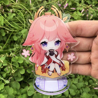 Figurine de jeu d'anime Chibi, design moderne et mignon, décoration en acrylique, présentoir pour étagère ou bureau, taille personnalisée disponible, marque De Larchi, cadeau