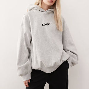Latest Design Soft Warm Winter Wear Loose Fit Pullover <b>Grey</b> Hoodie Wholesale Rate Custom Logo <b>Women</b> Oversized <b>Fleece</b> Hoodie 2026 - Product Image 1