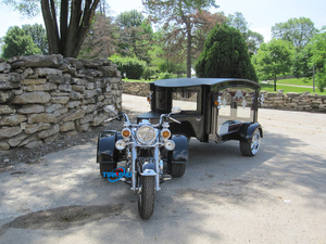Chariot de cercueil noir remorquable/chariot funéraire de corbillard noir moderne entraîneur de cercueil remorqué - Product Image 3
