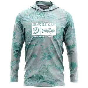 Sudadera con capucha de pesca de manga larga UPF 50 de alta calidad, 100% poliéster, secado rápido, impermeable y protección solar, impresión por sublimación - Product Image 2