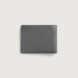 Voren Bi-fold Lady Wallet <b>Grey</b> Leather RFID Feature Genuine Leather Polyester Canvas Lining Open Closure Printed Style Short - Product Image 2
