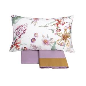 FAZZINI RICAMO Euro Size <b>Bedding</b> Set <b>MAUVE</b> Color Pair Shams Made in Italy Model FZRMO2EURSHUSA-1 - Product Image 1