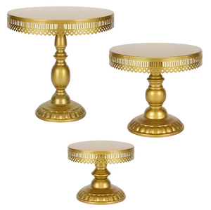 Decorative Metal Gold 3-Piece Cake <b>Stand</b> for Cake Dessert Display For Restaurant Wedding Cakes Pastries <b>Cupcakes</b> Display <b>Stand</b> - Product Image 5