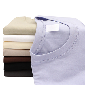 OEM personalizado logotipo diseño pesado 220g Color sólido de manga corta de los hombres Camiseta de algodón puro verano pareja ropa teñida - Product Image 3