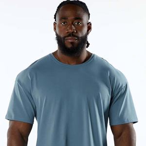 T-shirt décontracté pour homme, couleur unie, manches courtes, col rond respirant, coton de haute qualité, vêtement tendance - Product Image 5