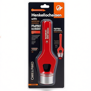 Cincel de metalurgia Henkellocheisen con mango rojo de 45 mm, marca PAFFRATH, para perforar y tallar. - Product Image 3