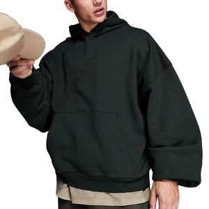 เสื้อมีฮู้ดไม่มีเชือกสำหรับผู้ชายขนาดใหญ่พิเศษเสื้อมีฮู้ดแบบสตรีทสวมศีรษะ GSM 500เสื้อมีฮู้ดแบบสั่งทำ - Product Image 3