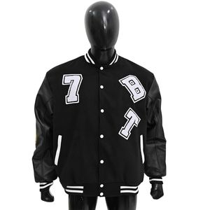 Veste universitaire en coton 100% pour hommes, vente en gros, imperméable, haute demande, design personnalisé, manches en cuir, vestes pour hommes - Product Image 2