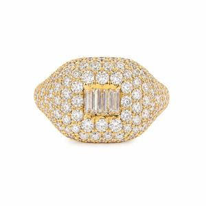 Luxury Iced Out Diamond Pave <b>Ring</b> for Women 14K Gold <b>Emerald</b> Cut Statement <b>Ring</b> Hip Hop Fine Jewelry - Product Image 4