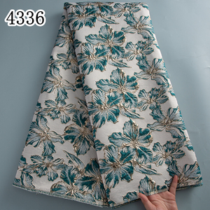 Tissu en dentelle jacquard brocart africain orange 4336, tissu en dentelle française damassée, tissu en dentelle nigériane pour robes de mariée et couture pour femmes - Product Image 5