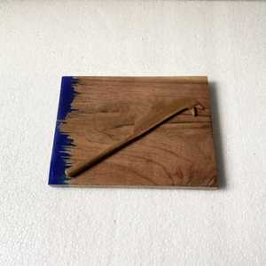 Planche à découper en bois d'acacia véritable et résine, outils de cuisine pour pique-nique, planche à fromage en bois, passe au lave-vaisselle, blocs à découper en bois de 2 cm d'épaisseur - Product Image 1