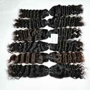 Venta al por mayor mejor precio pelo virgen indio crudo sin procesar paquetes ondulados cutícula alineado Temple extensiones de cabello humano - Product Image 2