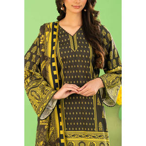 Conjunto de Traje de Lino y Algodón Estampado de 3 Piezas para Mujer con Dupatta WNS-52032 - Product Image 1