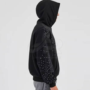 ออกแบบเสื้อฮู้ดผู้ชายประดับเพชรคุณภาพสูงสำหรับฤดูหนาว สไตล์ใหม่ จำนวนมาก พร้อมซิป - Product Image 5