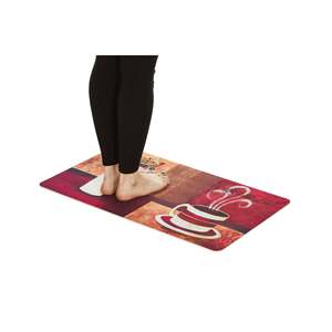 Set di 2 Tappetini da Cucina Moderno Dahlia Cafe Comfort, in Poliestere Premium e Schiuma PVC, con Motivo Intrecciato, Lavabili, per Ufficio e Bagno - Product Image 4