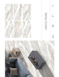 Azulejos de porcelana esmaltada UNICO PEARL de diseño italiano moderno, antideslizantes para uso interior en aplicaciones de Villa Mall School Hotel - Product Image 1