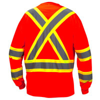 T-shirts de sécurité haute visibilité à manches longues pour hommes, 100 % coton, chemises de travail, bandes réfléchissantes 3M pour le travail