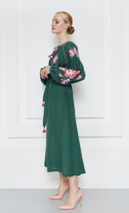 Robe mi-longue brodée personnalisée à manches longues et col rond - Product Image 4