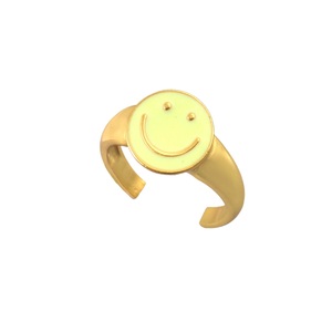 Anillo Ajustable Clásico de Plata de Ley 925 para Mujer con Esmalte Amarillo para Ocasiones de Fiesta y Citas - Product Image 1