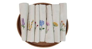 Digital Ultra Soft Trendy Embroidered Customized Color 100% Linen Waterproof Disposable <b>Square</b> Outdoor Unique Party Wedding - Product Image 2