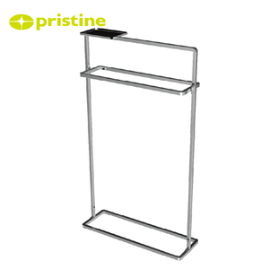 Porte-serviettes en fonte en métal chromé à trois couches immaculé Design moderne Stockage domestique autonome - Product Image 3