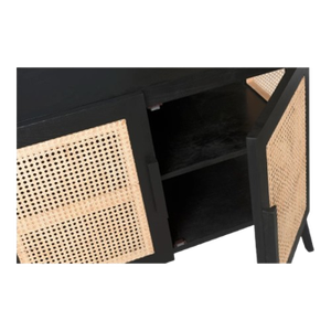 Meuble TV moderne en bois massif fait à la main pour salon ou appartement avec fonctions de rangement réglables - Product Image 3