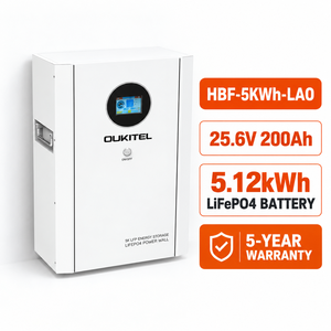 แบตเตอรี่ลิเธียม <span class=keywords><strong>Oukitel</strong></span> 5.12KWh สำหรับติดผนัง <span class=keywords><strong>25</strong></span>.6V ระบบกักเก็บพลังงานแสงอาทิตย์แบบ Deep Cycle พร้อม CAN RS485 สำหรับอินเวอร์เตอร์บ้าน - Product Image 2