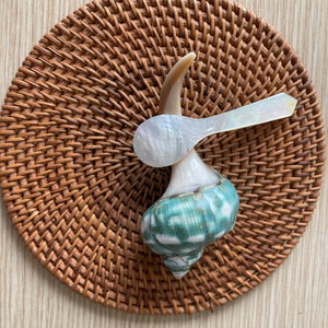 Cuillère de service à caviar écologique en nacre rose naturelle Cuillère à coquille de luxe pour restaurants - Product Image 1