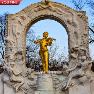 Giardino esterno fusione in ottone bronzo oro scultura <span class=keywords><strong>Mozart</strong></span> - Product Image 3