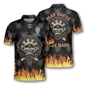 Compétition de fléchettes T-shirt personnalisé sublimé Tissu léger doux pour les joueurs Entraînement en équipe et tenue de tournoi sportif - Product Image 1