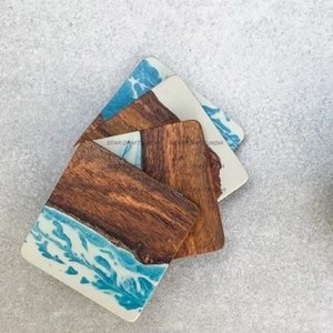 Unique Selling 2024 Wood Resin Unique <b>Coasters</b> <b>Drinks</b> Wooden Epoxy Unique <b>Coaster</b> Home Kitchen Decoration - Product Image 4