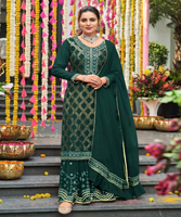 Salwar Kameez semi-cousu pour femmes, vêtements indiens, fabricant, prix de gros, taille unique, broderie, tenue de soirée, vêtement de mariage