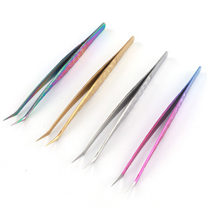 Pince à cils couleur rose design mignon motif délicat en acier inoxydable fait main acheter en ligne pince à épiler professionnelle Extension - Product Image 3