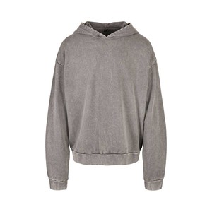 เสื้อฮู้ดดี้ผู้ชายทรงโอเวอร์ไซส์ ล้างสีแบบแอซิดวอช สไตล์วินเทจ ขาดๆ แบบยูนิเซ็กซ์ - Product Image 6