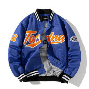Nouvelle conception de baseball à la mode, lettre de broderie en peluche lâche hommes, veste de printemps universitaire personnalisée pour hommes - Product Image 2