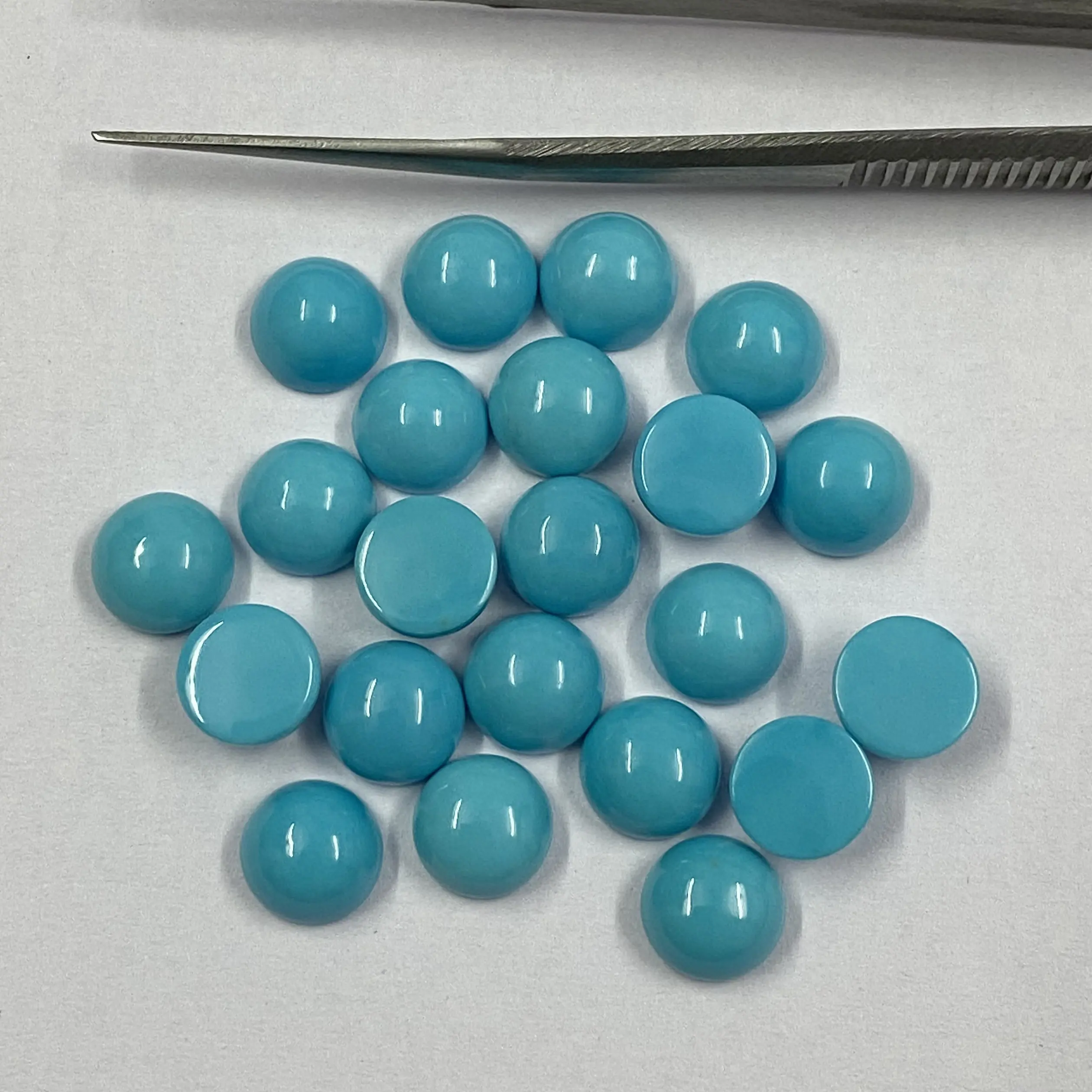 Edelstenen Tegen De Beste Tarieven Natuurlijke Premium Kwaliteit 8Mm Slaap Turquoise Ronde Cabochon Losse Edelstenen Van Geverifieerde Indiase Leverancier